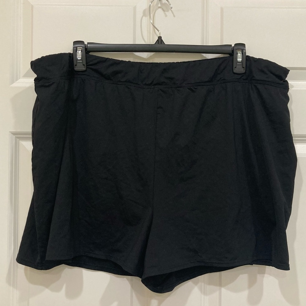 Lands’ End 26W black swim shorts with full coverage inner brief lining